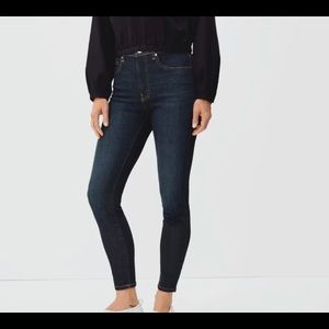 Everlane The Authentic Stretch High-Rise Skinny Jean Dark Blue Wash Denim